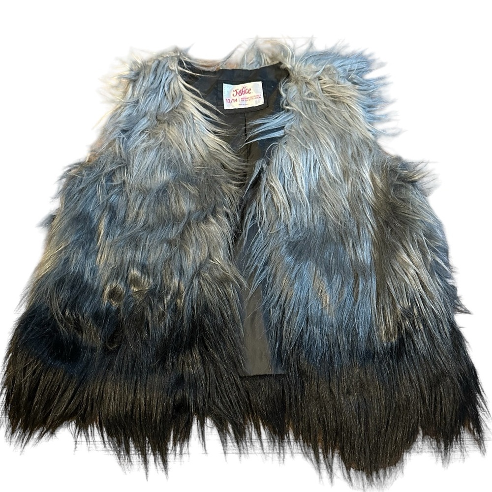 Justice Faux Fur Ombré Vest Girls XL 12/14
